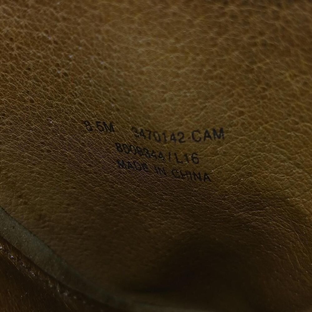 Frye Karissa Mule Camel Tan Suede Wood Chunky Block Heel Size 8.5 Boho - Picture 7 of 7